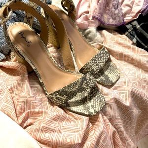 Snake print wedges